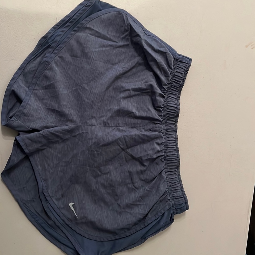 nike shorts, grayish blue heathered